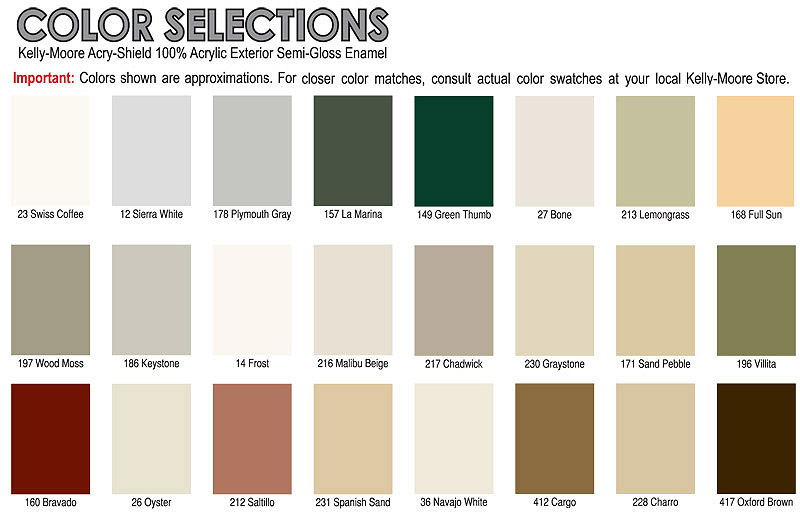 Moore Exterior Paint Color Chart